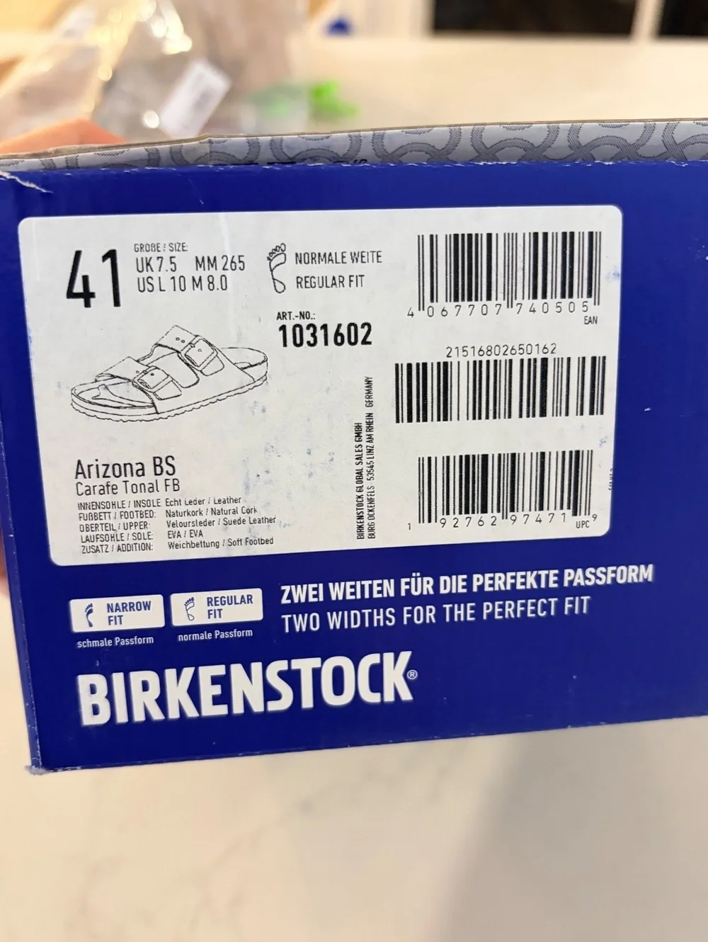 Birkenstock Arizona Carafe Tonal Suede Leather Sandals Size 41